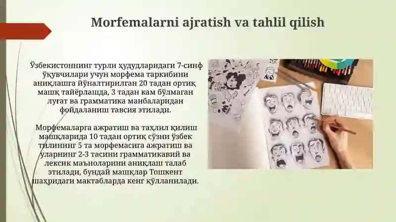 Morfemalarni ajratish va tahlil qilish 3