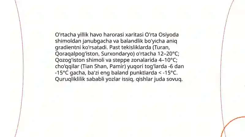 O'rta Osiyo iqlim kartalari 3