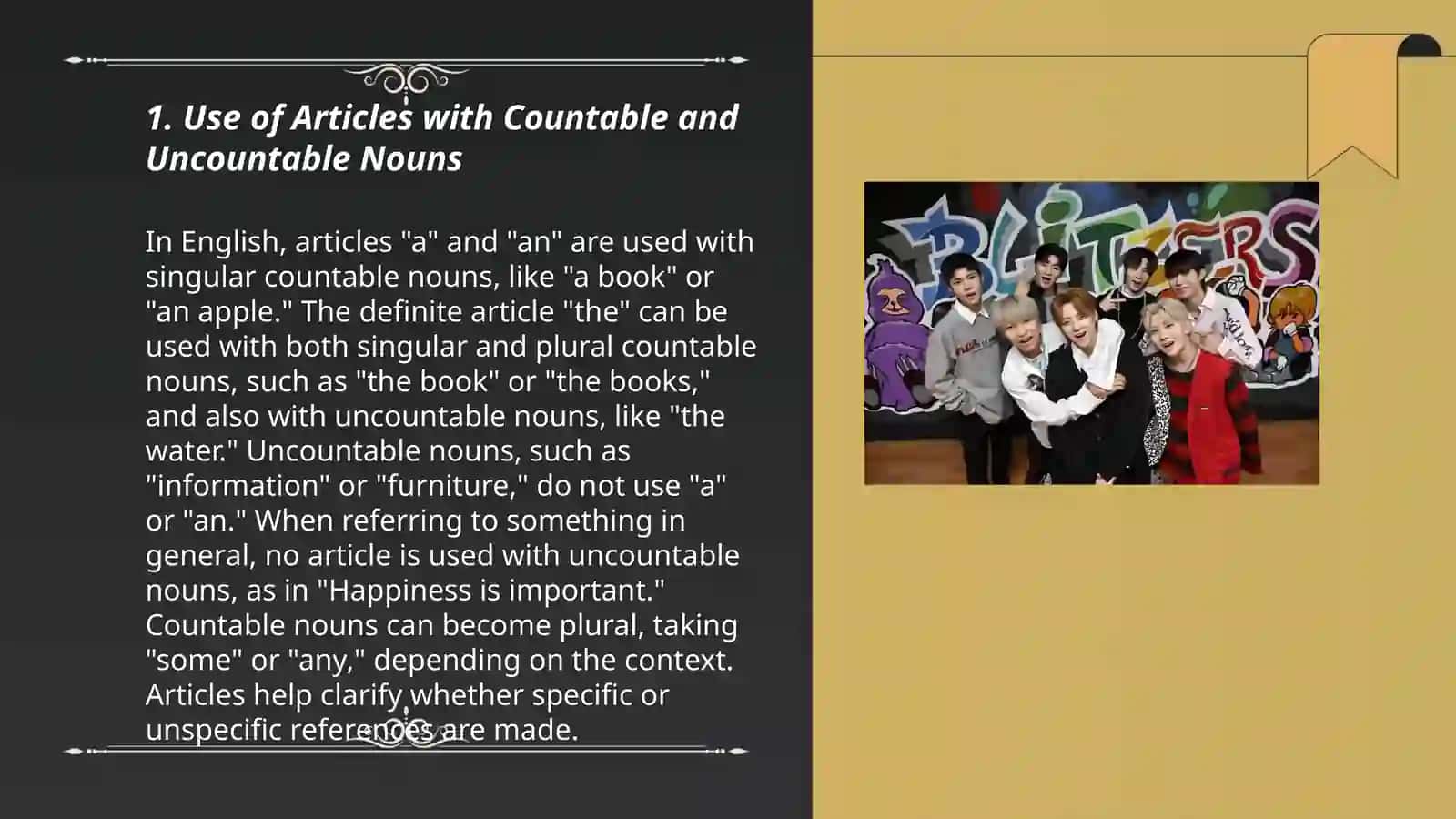 Use of Articles with Countable and Uncountable Nouns 3