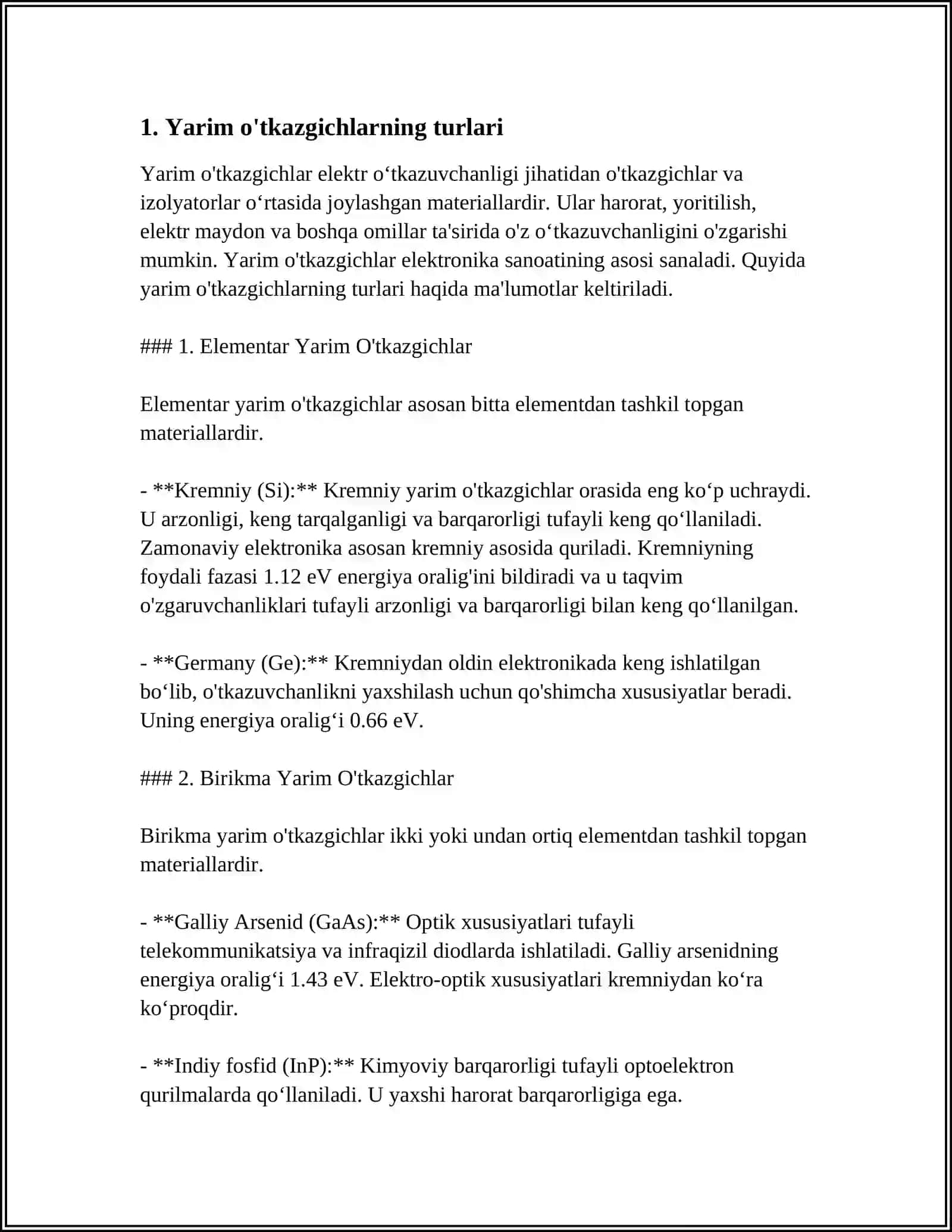 YARIM O'TKAZGICHLARNING ELEKTROFIZIK XUSUSIYATLARI 3