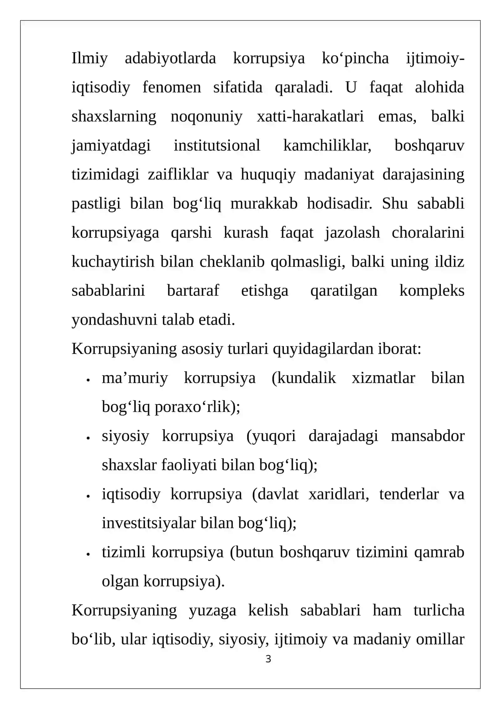 “O‘zbekistonda korrupsiyaga qarshi kurash mexanizmlari” referat 3