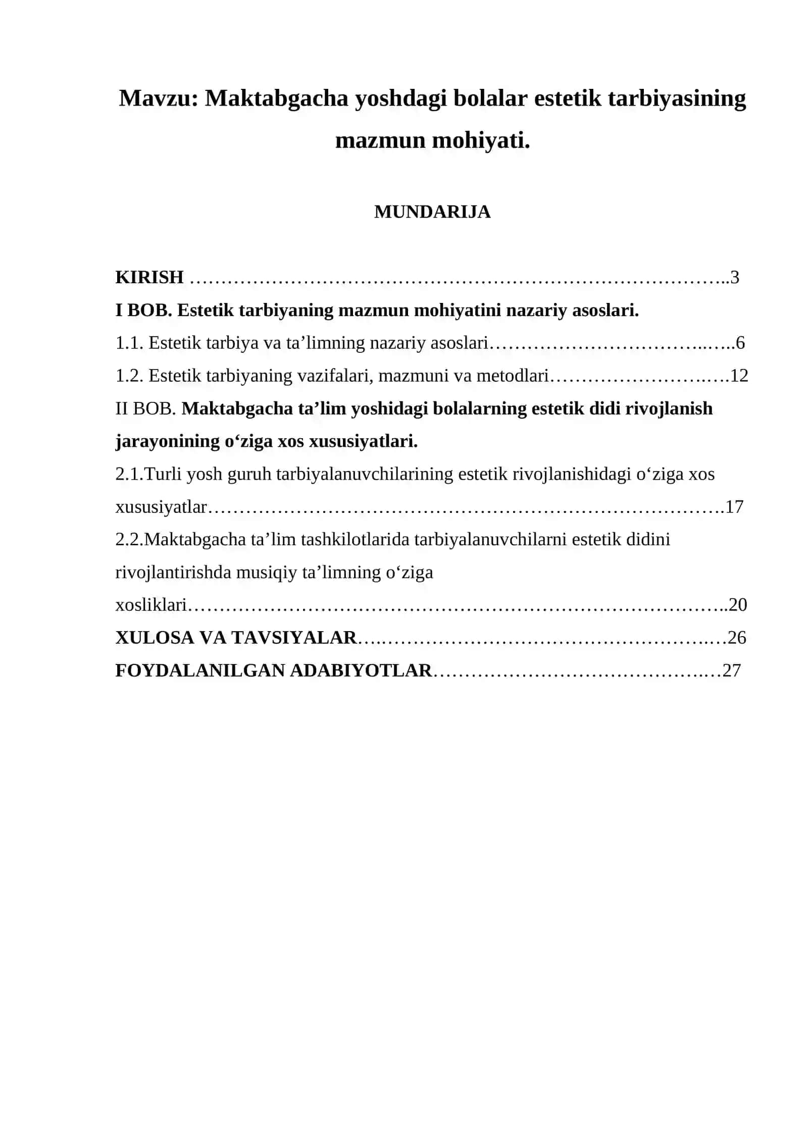 Maktabgacha yoshdagi bolalar estetik tarbiyasining mazmun mohiyati 3