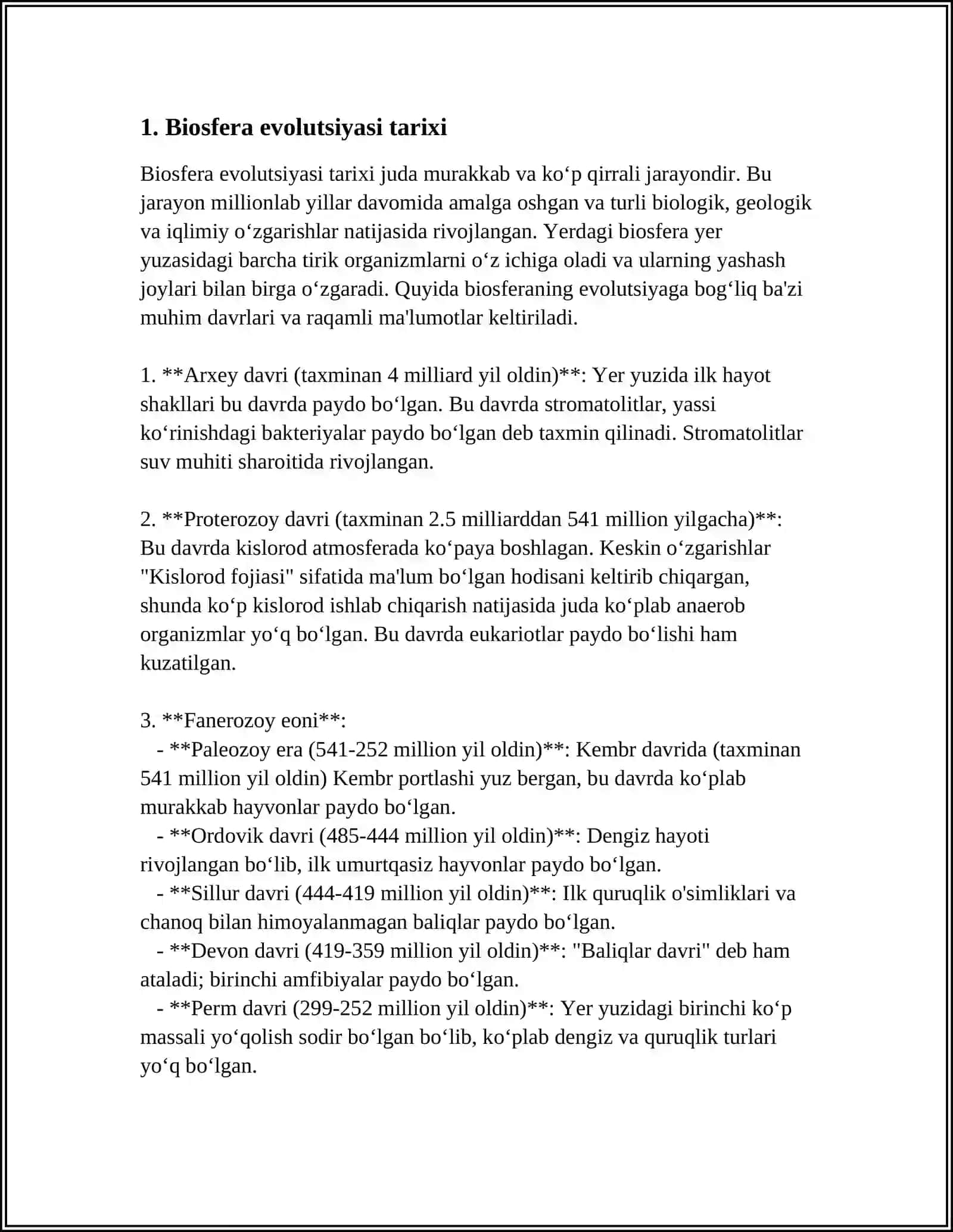 BIOSIFERA EVALUTSIYASI 3