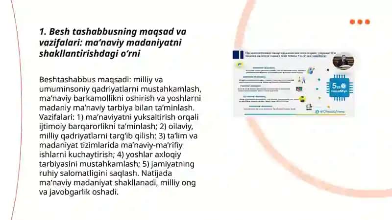 Besh tashabbus va uning yuksak maʼnaviy madaniyatni taʼminlashdagi oʻrni 3