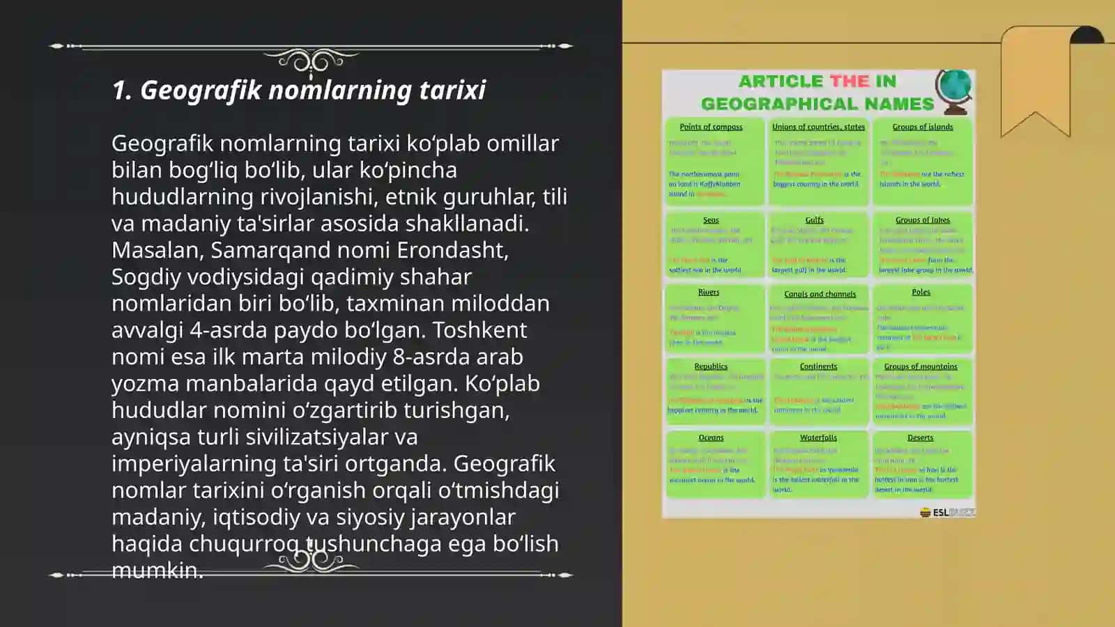 Geografik nomlar klassifikatsiyasi 3