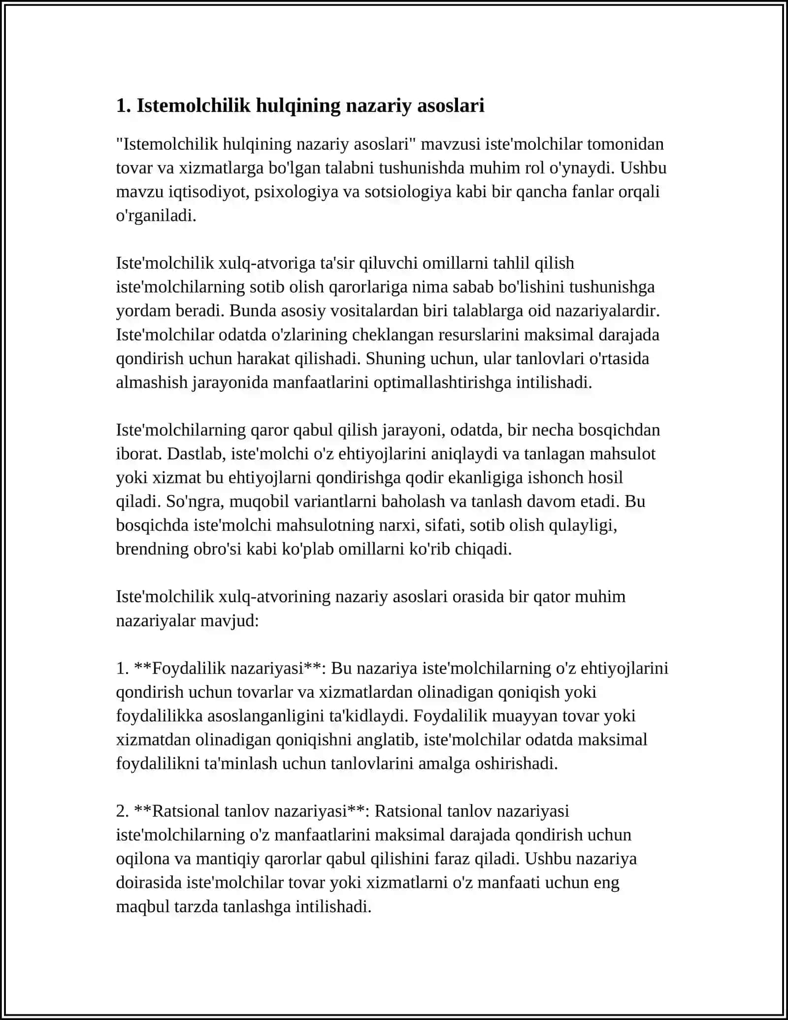 ISTEʼMOLCHI HULQI NAZARIYASINING ASOSIY HOLATI 3