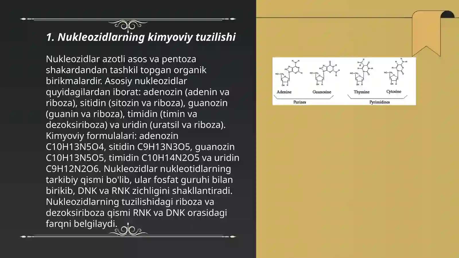 Nukleotidlar va Nukleozidlar 3