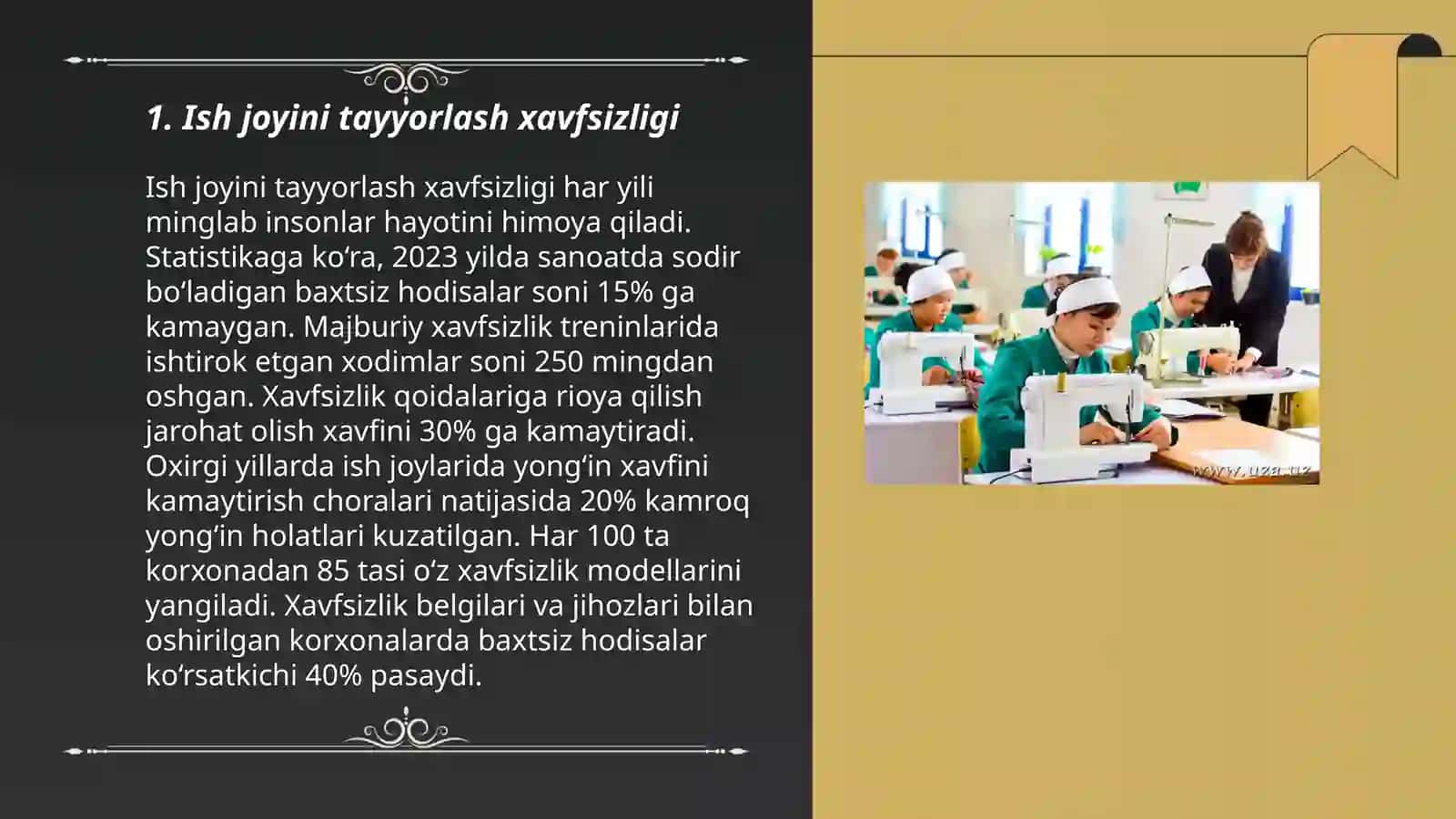 Ish joyini tayyorlash xavfsizligi 3