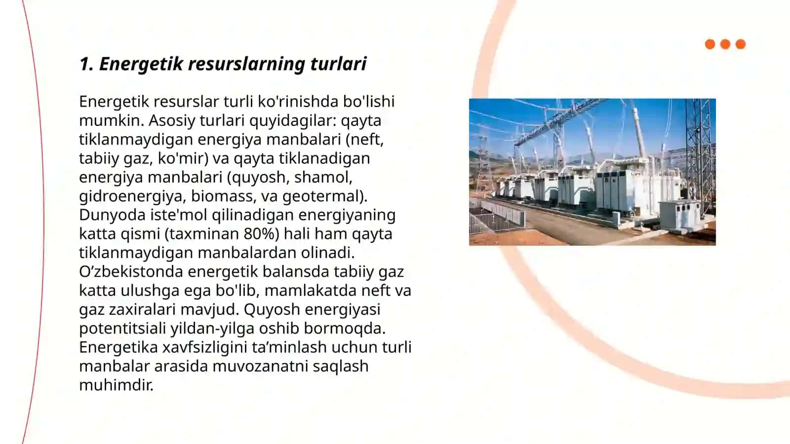 Energetik resurslarning turlari 3