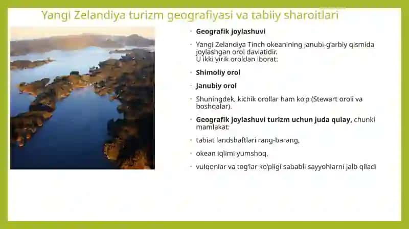 Yangi Zelandiya Turizm Geografiyasi 3
