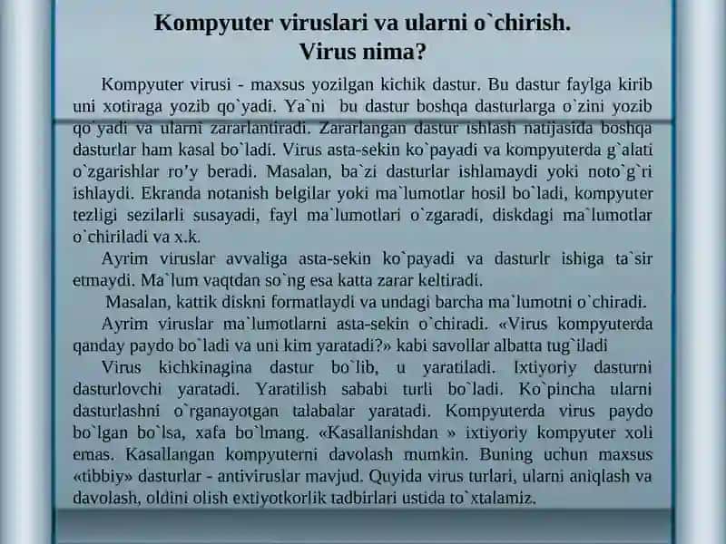 Kompyuter viruslari va antivirus dasturlari 3