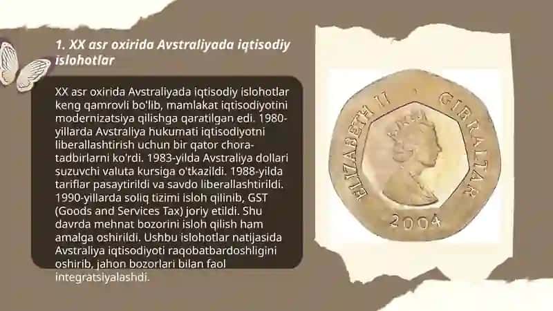 XX asr oxirida Avstraliyada iqtisodiy islohotlar 3