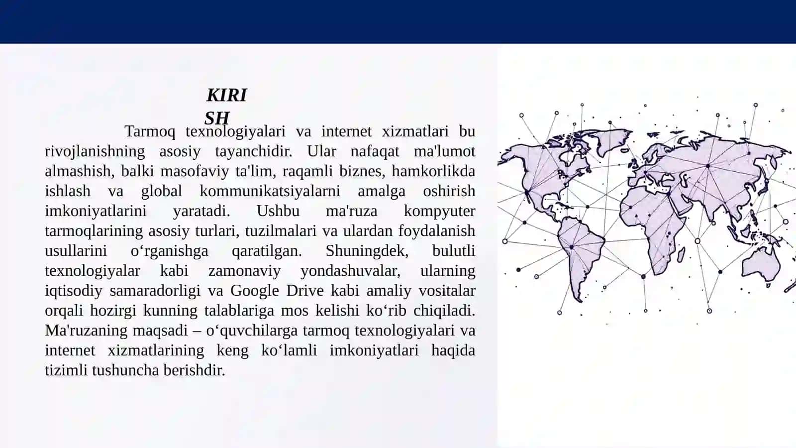 Tarmoq texnologiyalari va internet xizmatlari 3