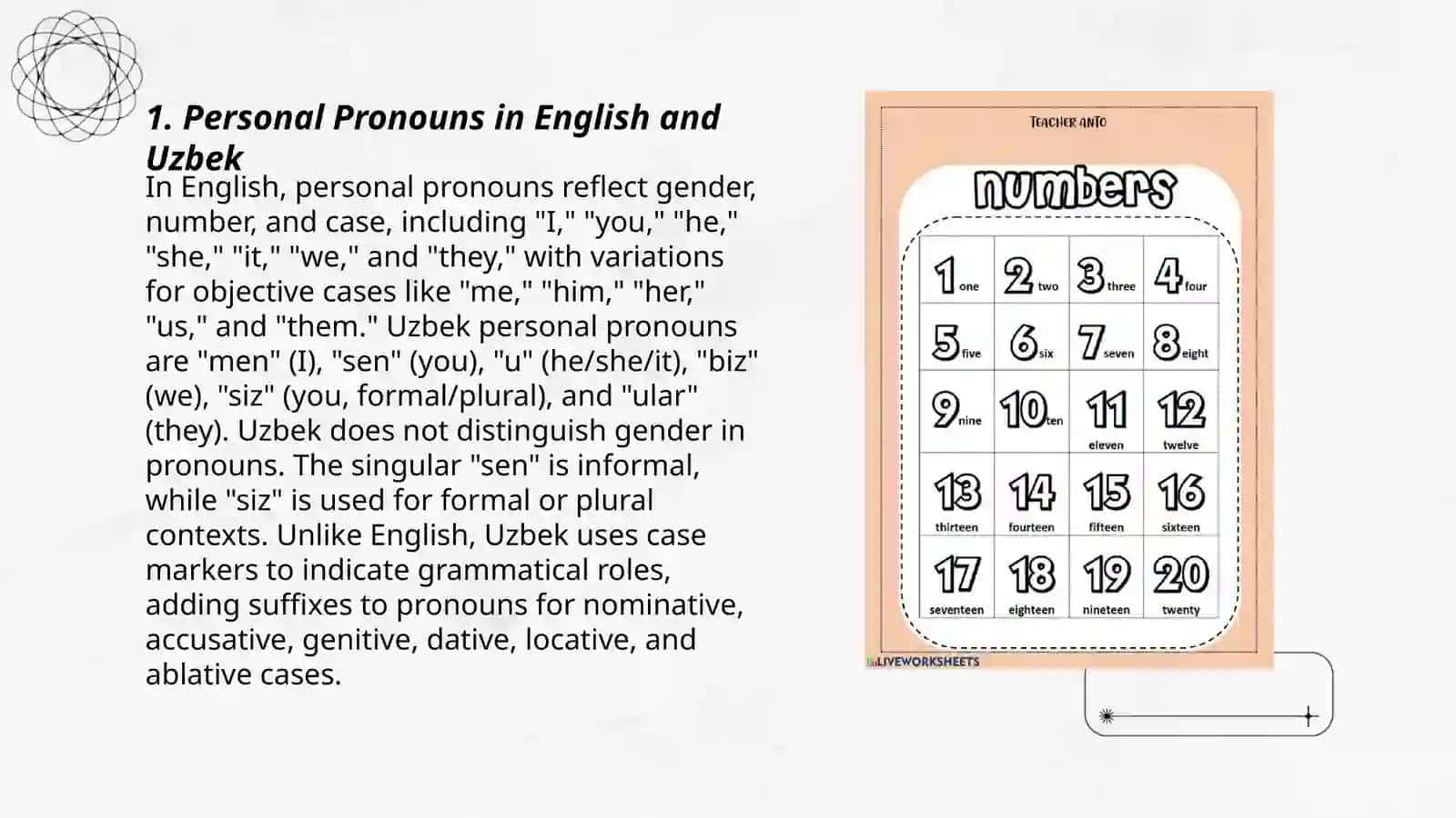 Personal Pronouns in English and Uzbek 3
