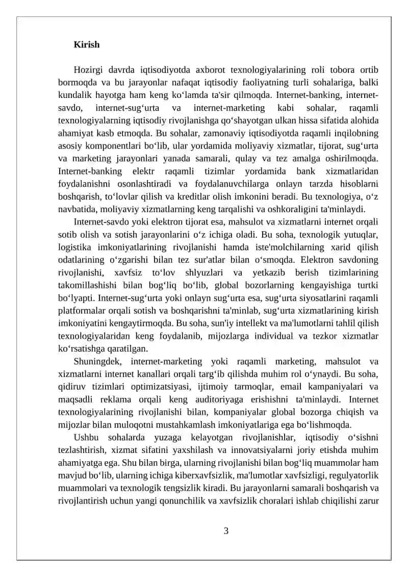 INTERNET-BANKING, INTERNET-SAVDO, INTERNET-SUG‘URTA, INTERNET-MARKETING 3
