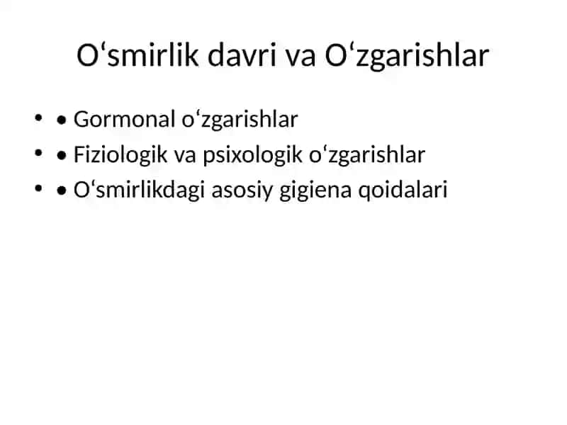 O‘smirlar va Klimakterik Davrdagi Ayollar Shaxsiy Gigienasi 3