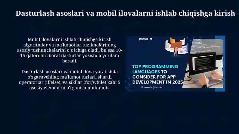 Dasturlash va mobil ilovalar yaratish 3