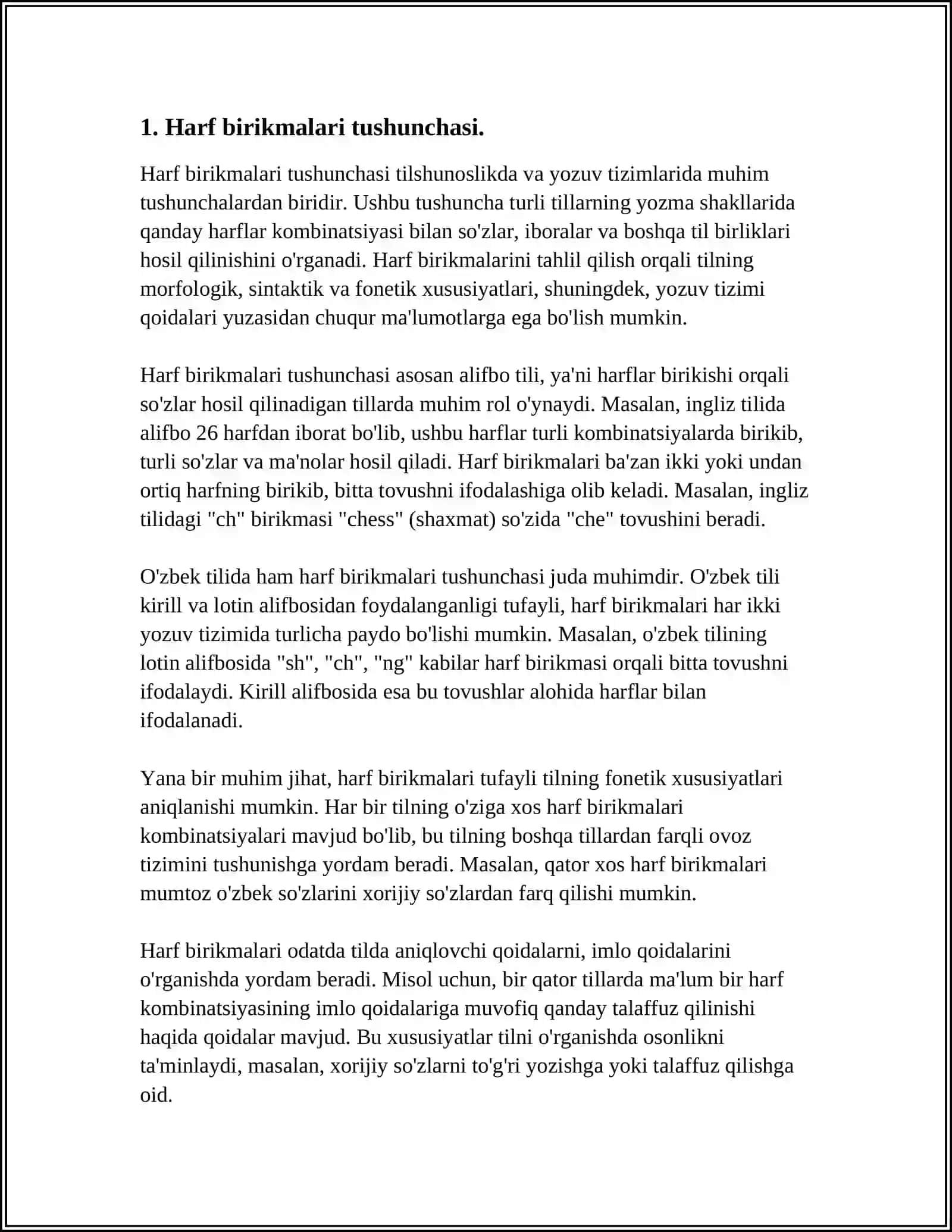 Harf birikmalari tushunchasi 3