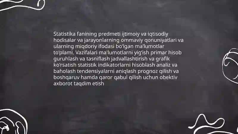 Statistika fanini predmrti va uslubi 3