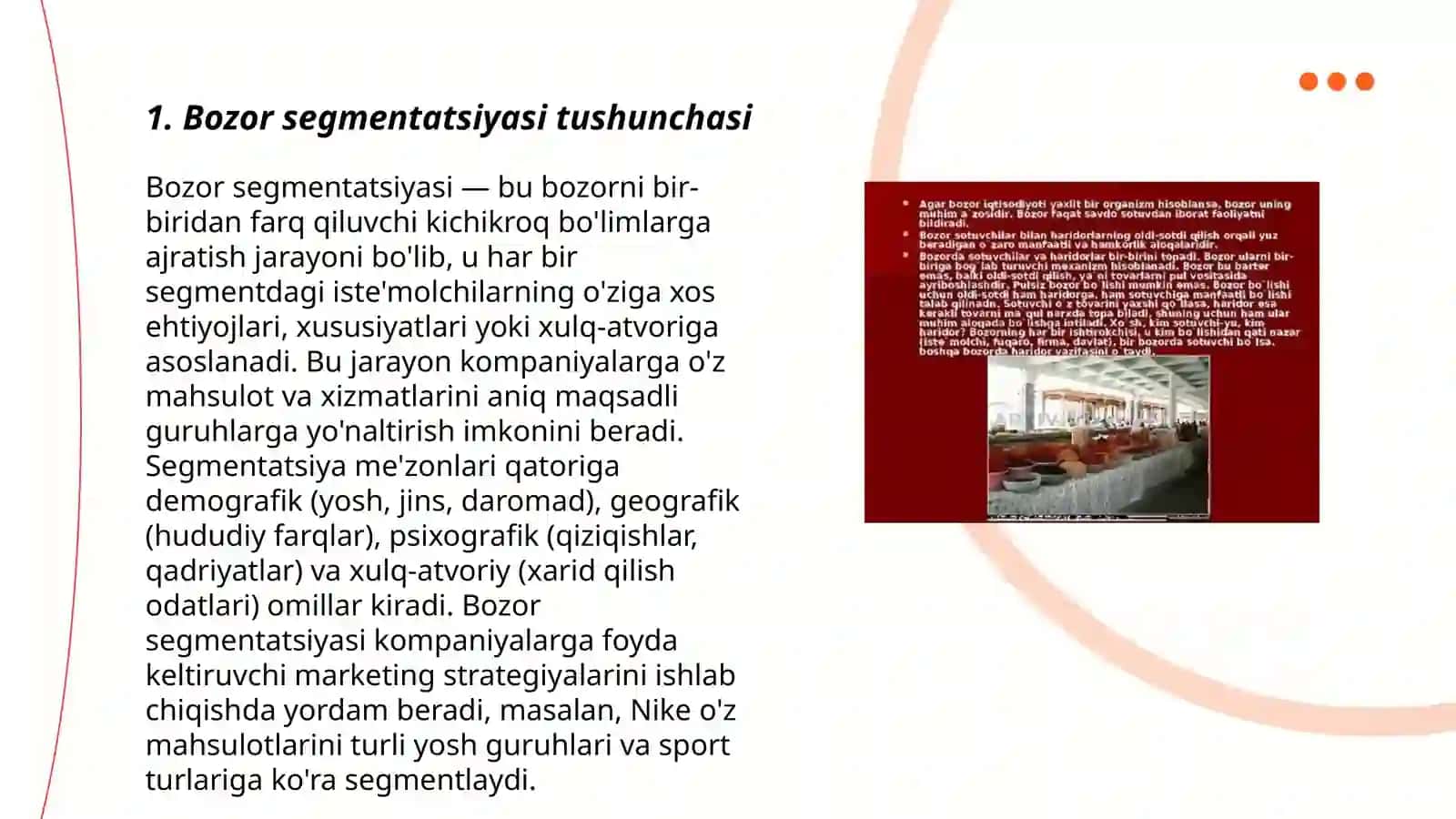 Bozor segmentatsiyasi nima va uning maqsadi 3