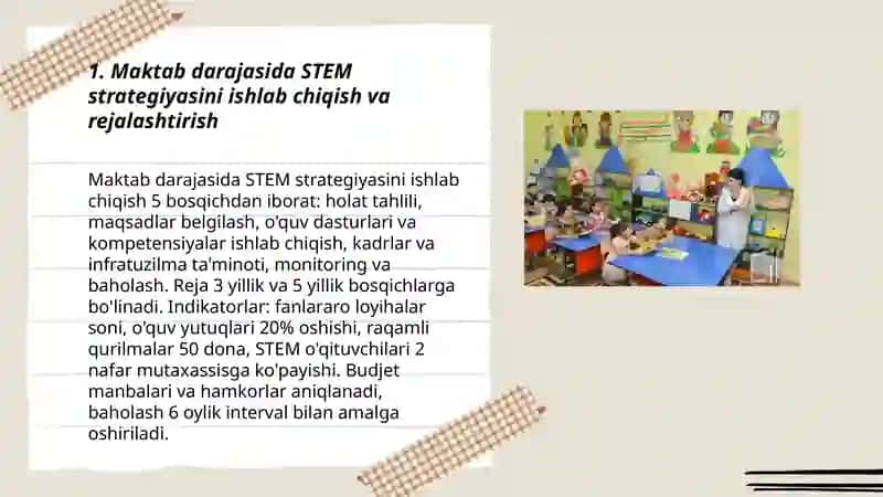 STEM yondashuvini alohida maktab darajasida amalga oshirish 3