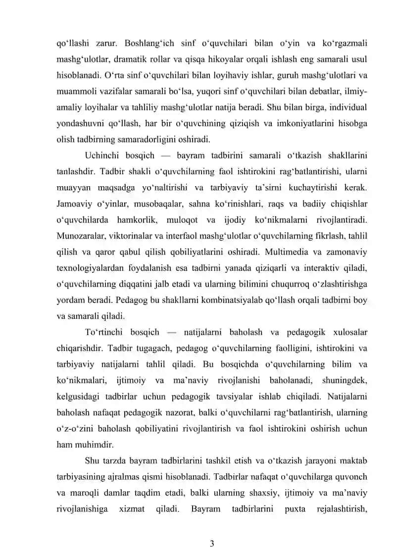Bayram Tadbirlarini Tashkil Etish Usullari 3