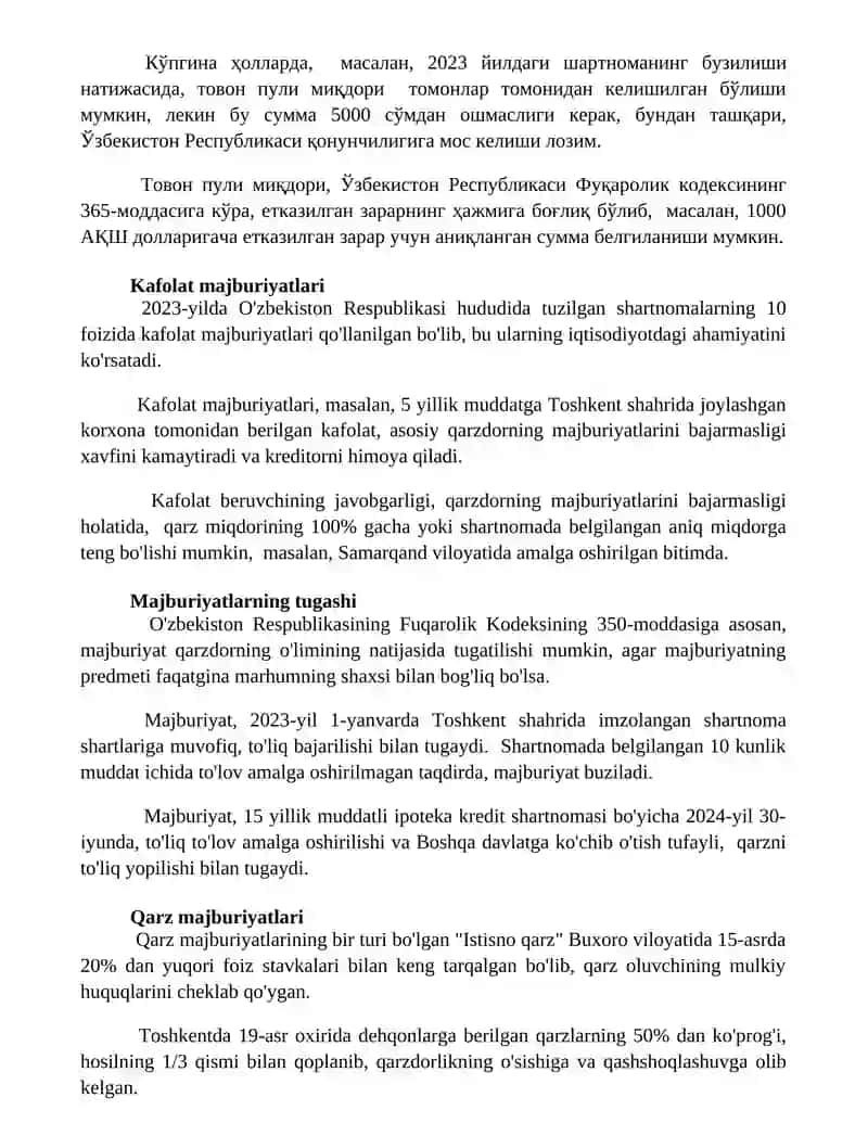 Majburiyat turlari va ularni farqlash 3