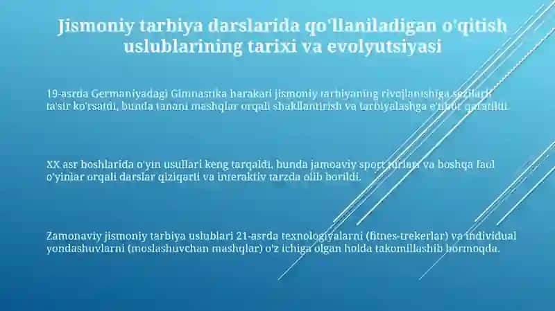Jismoniy tarbiya darslarida o'qitish uslublari 3