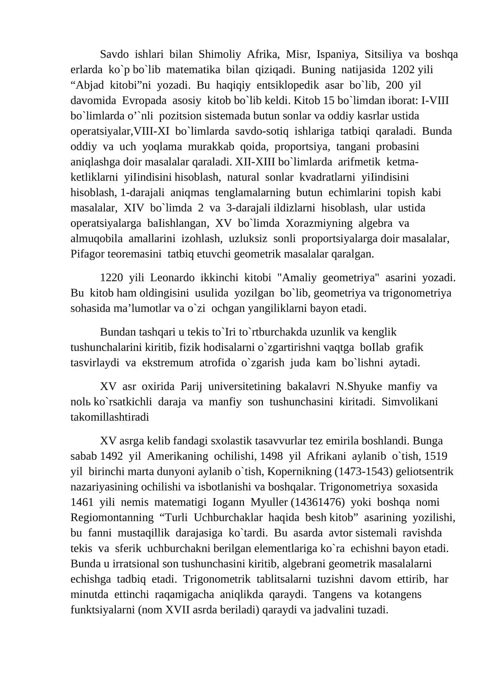 O’rta asr uyg’onish davrida Evropa matematikasi 3