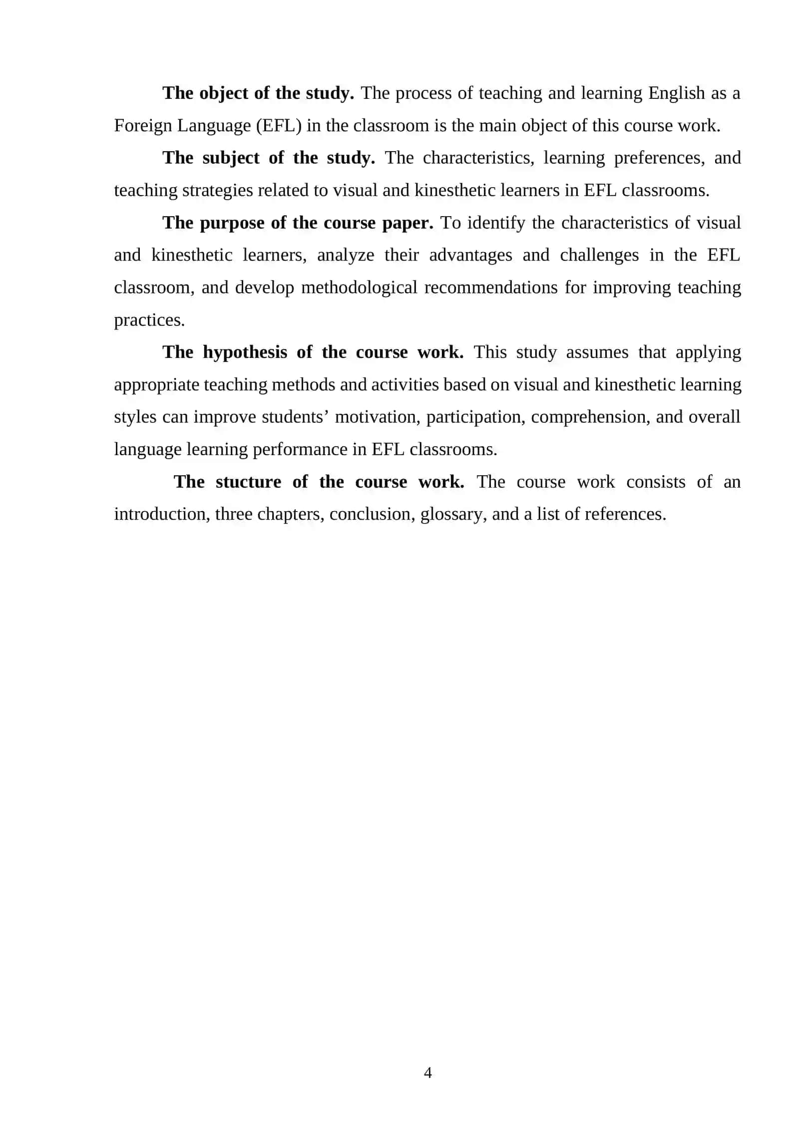 Visual, auditory, and kinesthetic learners in EFL 3