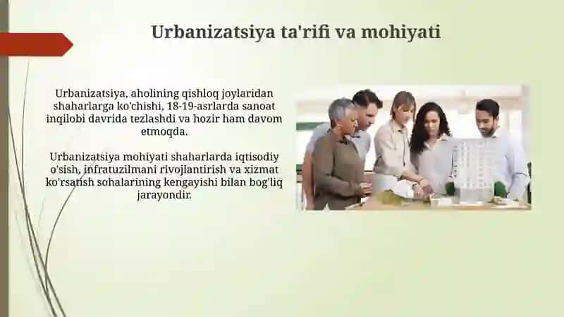 Urbanizatsiya jarayoni bilan tanishish 3