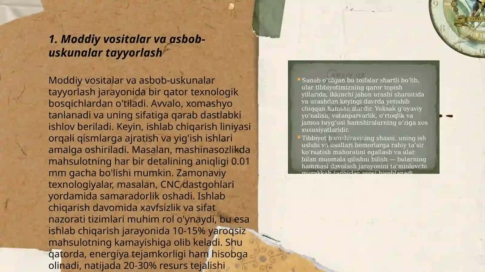 Moddiy vositalar va asbob-uskunalar tayyorlash 3