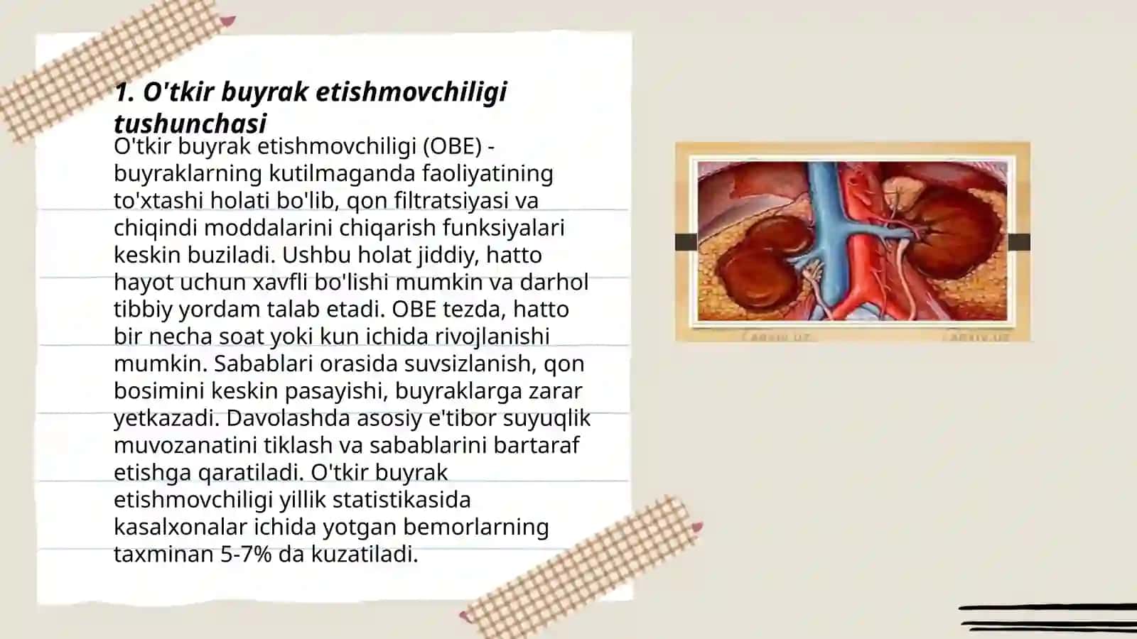 O'tkir buyrak etishmovchiligi 3