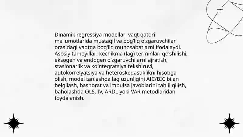 Dinamik regressiya modellari 3