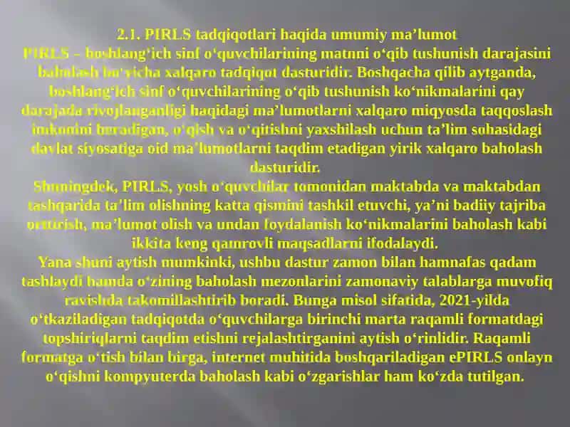 PIRLS tadqiqotlari 3