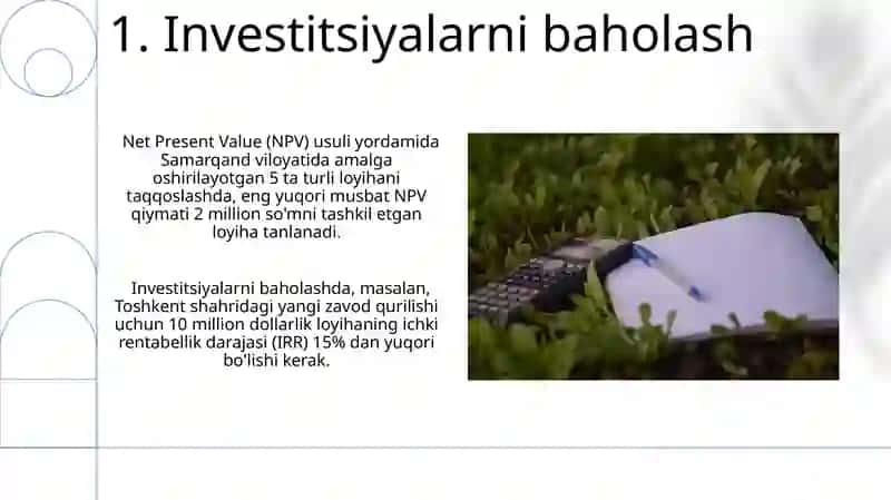 Investitsiyalarni baholash 3