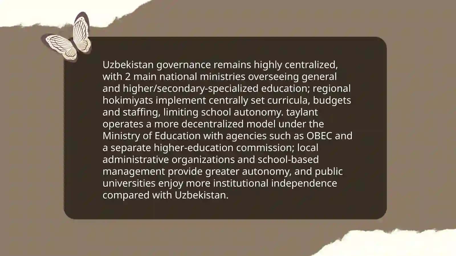 The Difference between The education System of Uzbekistan and taylant 3