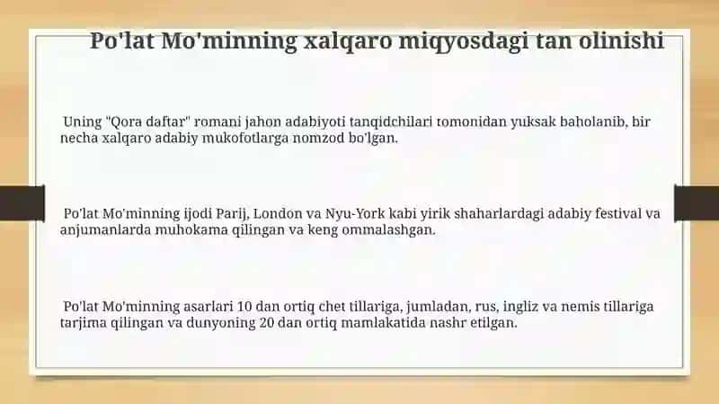 Po'lat Mo'min hayoti va ijodi 3