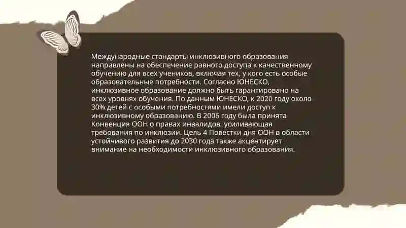 Международные стандарты инклюзивного образования 3