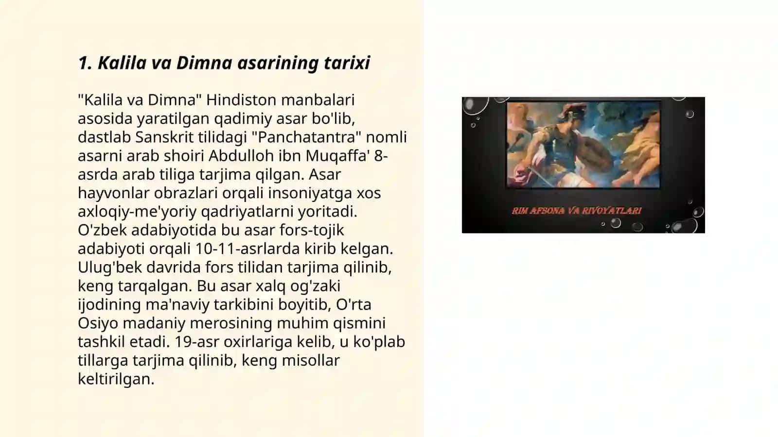 " Kalila va Dimna" rivoyatlari 3