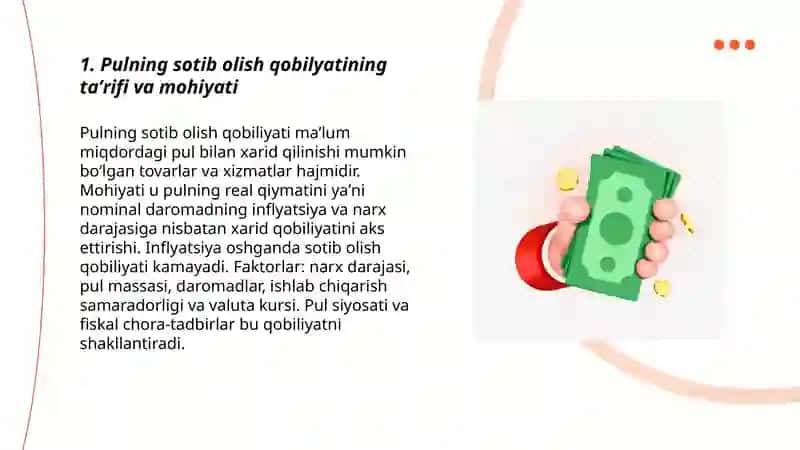 Pulning sotib olish qobilyati 3