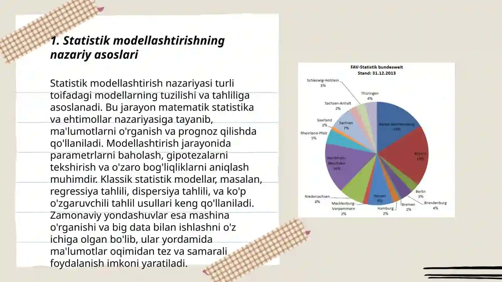 Statistik modellashtirishning statistik asoslari 3