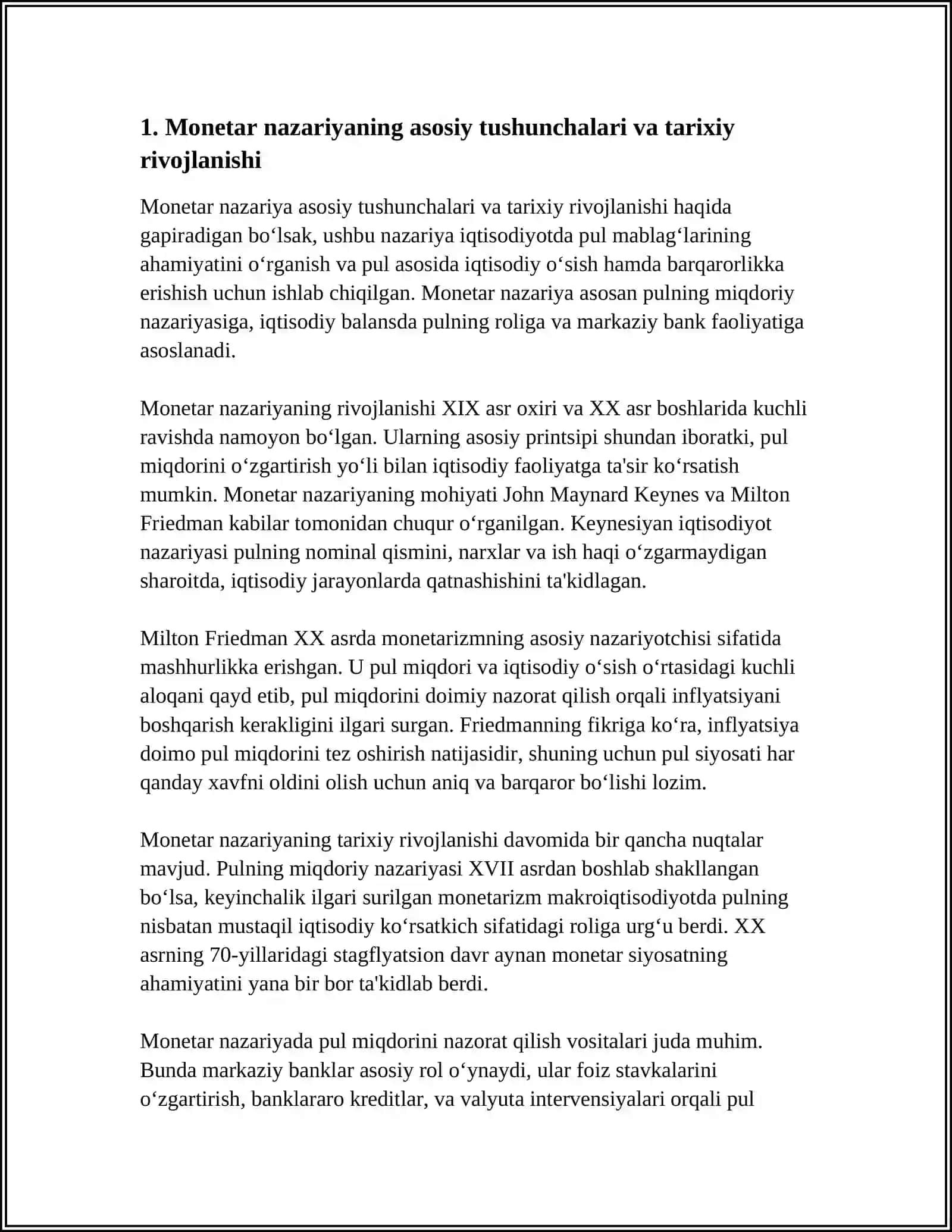 MONETAR NAZARIYA VA MONETAR SIYOSAT MAZMUNI 3