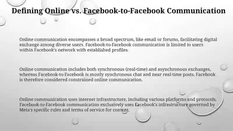 Differences between online and Facebook to Facebook communication 3