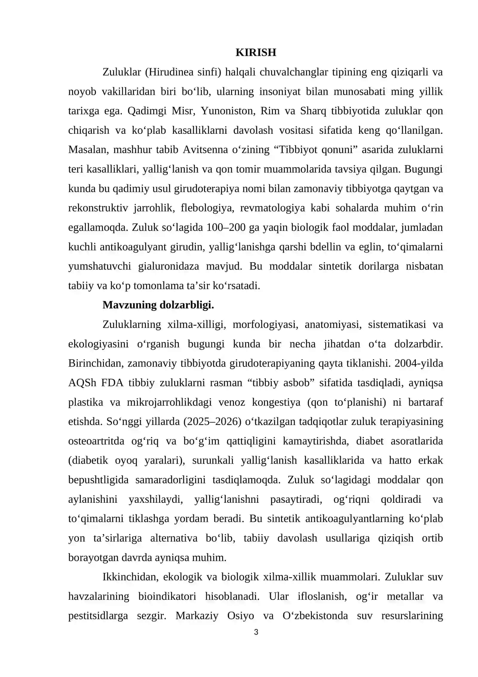 Zuluklarning xilma xilligi va axamiyati 3