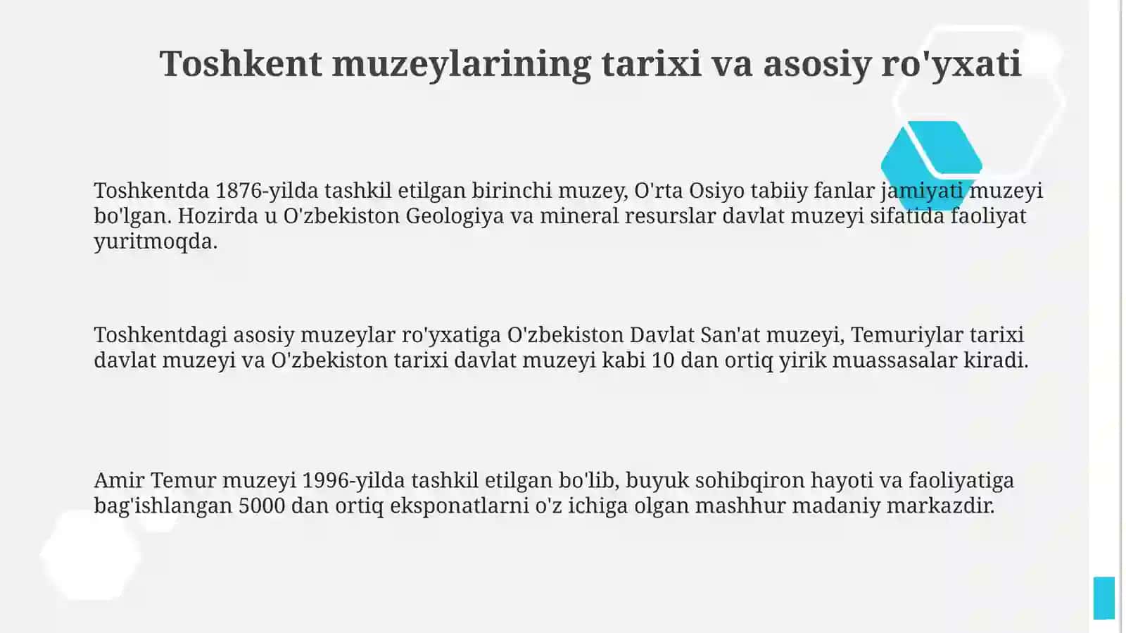 Toshkentshahridajoylashganmuzeylarfaoliyati 3