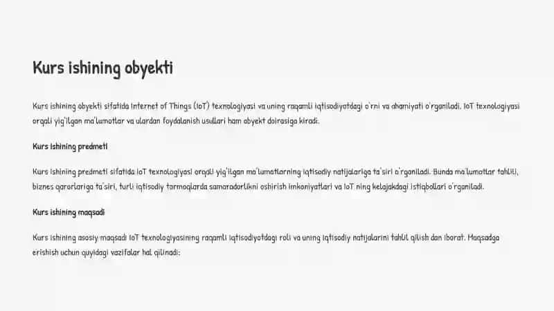 RAQAMLI IQTISODIYOTDA IOT QURILMALARINING ISHLATILISHI VA ULAR ORQALI MA'LUMOTLAR YIG'ISHNING IQTISODIY NATIJALARI 3