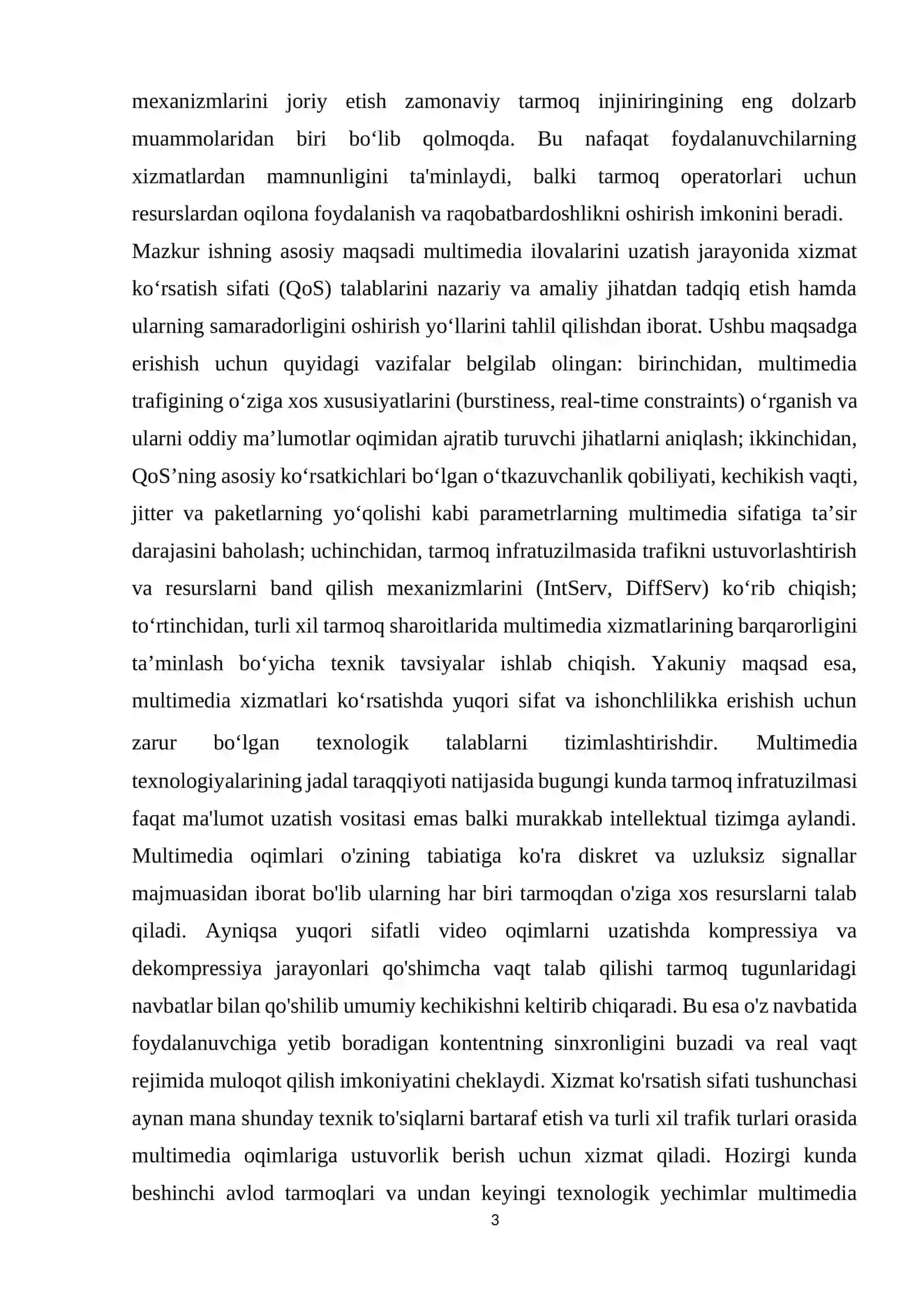 Multimedia ilovalarida xizmat ko'rsatish sifati talablari 3