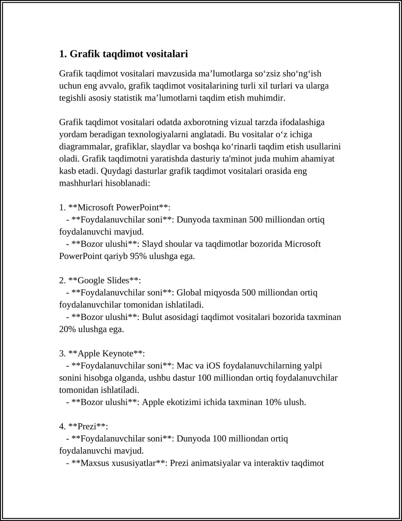 PRESINTATION GRAPHICS AND ORTHOGRAPHY 3