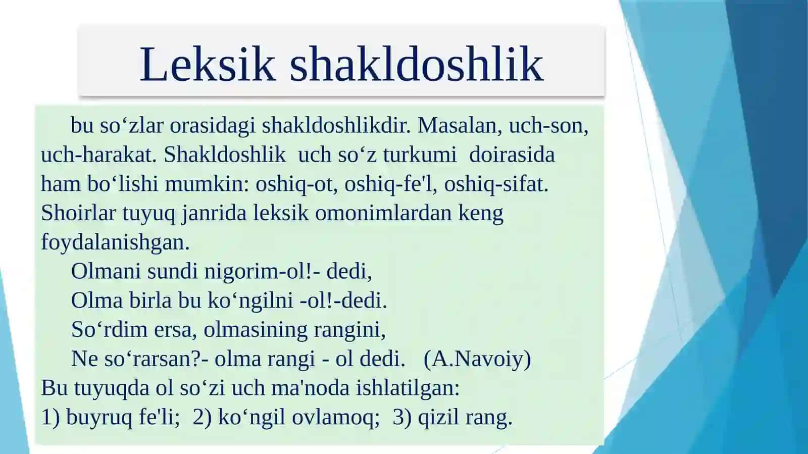 Omonim turlari va badiiy matn tarkibidagi uslubiy xususiyatlari 3